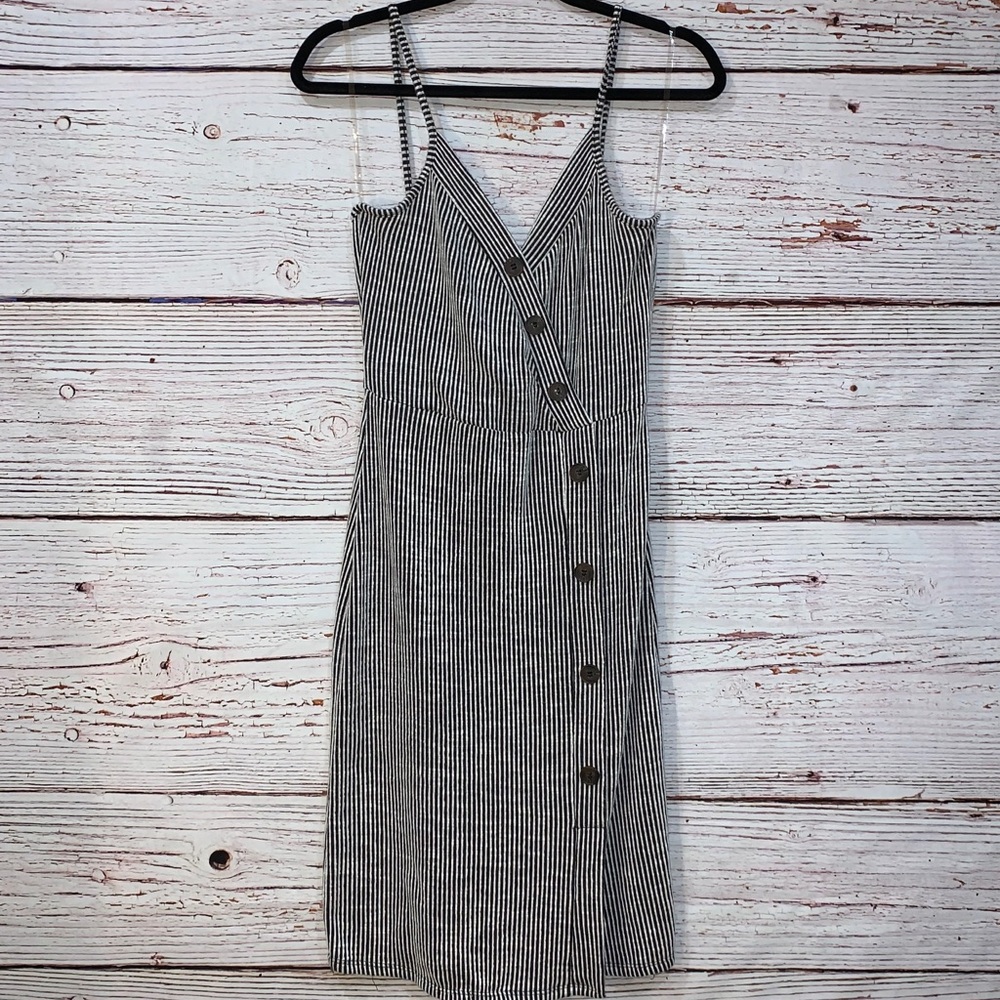 Caution To The Wind Pin-stripped Button Dr…